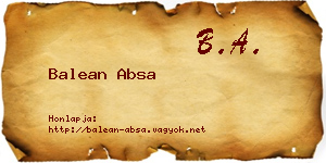 Balean Absa névjegykártya